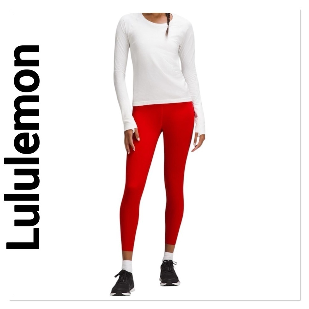 LULULEMON Dark Red Base Pace Tights 25” size 12 NWT